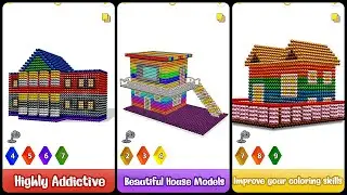 Houses Magnet World 3D - Build by Magnetic Balls Mobile Game | Gameplay Android & Apk