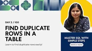 Day 2 | SQL Tutorial: How to Find Duplicate Rows in a Table &ndash; Step by Step | CodeWithIndu
