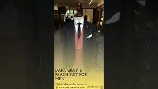Dark Gray & Peach Suit for Men | Free Shipping | Andre Emilio