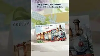 Editable Train Food Tent Folded/Tilt Card, All Aboard Train Adventure Theme Food Label Template