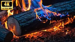 🔥 Sleep Peacefully to 4K Fireplace Sounds | Crackling Logs and Calming Firelight V1