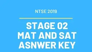 NTSE Stage 02 Answer Key 2019- Download MAT and SAT Answer Key NTSE Stage 02