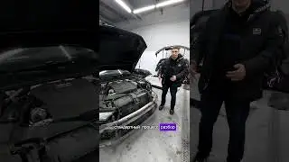 An Audi A6 undergoing inspection after an accident
