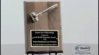 Goldtone Gavel on Walnut Plaque PG2780 with Free Engraving