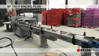 Флоу-Пак упаковка - кабачки в лотке - 120 уп/мин. Flow Pack BELCA BF 100 SINCRO.