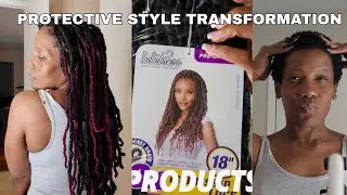Protective Style Transformation | Fro to Braids on Natural Hair | shampoo, detangle +more! 