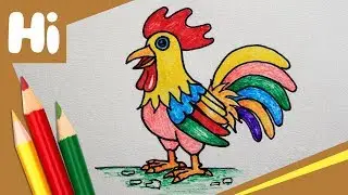 Coloring a Rooster for kids