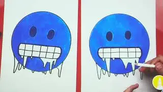 My friends had a drawing contest and drew the frozen face emoji emoji