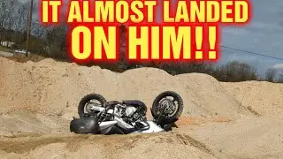 He Flipped His Bike! It Almost Landed On Him | Suzuki V-strom Can Handle The Sand