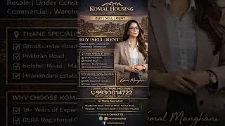 &ldquo;Top Property Consultant in Thane Ghodbundar Road Residential Commercial&rdquo; Komal Housing☎️ 9930014722