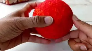 Temari met piepschuim bal als basis