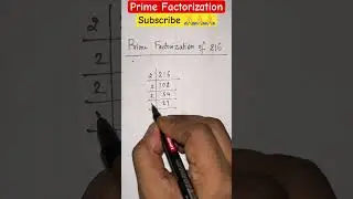 Prime Factorization of 216 #maths #factorize #primefactorization #math