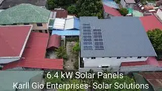 6.4kW Solar Panels, 5kW Hybrid Inverter, and 9.6 kWh Lithium battery setup.