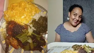(Mukbang) Why I'm temporarily leaving YouTube. Roasted chicken, macaroni cheese, rice, collardgreens