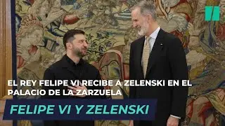 El rey Felipe VI recibe a Zelenski en el Palacio de la Zarzuela.