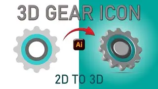 3D Gear Icon Design in Adobe illustrator-Adobe Illustrator Tips and Tricks #illustratortutorials