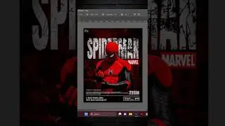 spiderman🕸️movie poster design✨|#photoshop #graphicdesign #marvel #poster #spiderman #shorts #movie