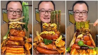 Mukbang#33 :Eat belly pork, 😋😋 Fried skewers. Noodles 🍜🍜#belly #mukbang #yummyfood