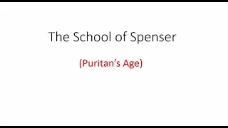 The School of Spenser in urdu/hindi (Puritans' Poetry)