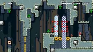 Super Mario Maker | SMM Tricks: Note Block Bomb Dive By Mega