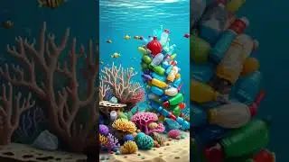 🌊 Plastic suffocates reefs & harms sea life. Stop the creep! #oceanpollution  #saveanimals