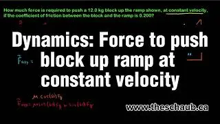 Dynamics: Force required to push a block up a ramp (with friction) at constant velocity