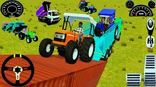 Drive🛣️ Jcb And Unloaded 2 New tractors Dumper  In Game#part232#jcb #truck #gaming #video #viral