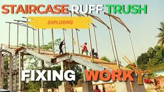 Staircase Roof Truss Fixing Work|| #roofing #rooftop #staircase  #stairs #mechanical #railway