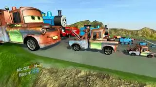 Big & Small Big Wheels Lightning Mcqueen vs Pixar Car vs BUS EATER | BeamNG.Drive