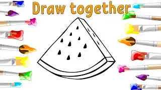 Draw a watermelon step by step | Рисуем арбуз шаг за шагом