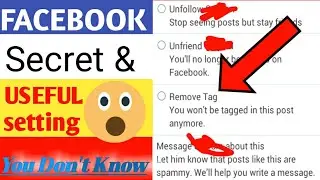 How to remove facebook Tags | facebook remove tag&nbsp;from post | Facebook useful setting | In Hindi