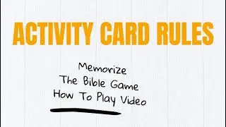 Activity Card Rules - Regular Play