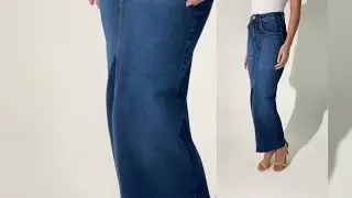 Saia jeans longa com fenda - challot