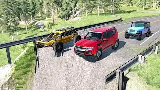 Cars Vs Trucks Vs Unfinished Roads ▶️ BeamNG Drive !