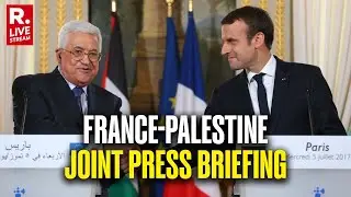 French President Macron And Palestinian President Mahmoud Abbas Holds Joint Press Briefing