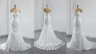 2019 Style Mermaid Lace Wedding Dress Bridal Gown Sweetheart Neckline LR006