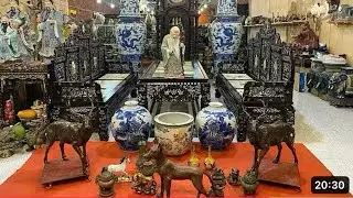 30/12/25.Bộ bàn ngũ Sơn đại gỗ gõ.Gốm tàu xưa.Đồng Xưa 0973.629.296