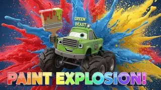 Paint Explosion! 🎨 Green Beast Mixing Colors & Cleaning ASMR | #carwash