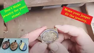 Cutting Cherry Creek Jasper into a calibrated cabochon as a simple pendant mount.