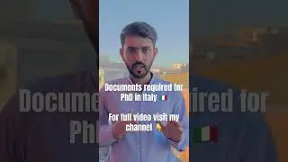 Documents required for PhD in Italy 🇮🇹 Fully funded scholarship #scholarship #study #italy #europe