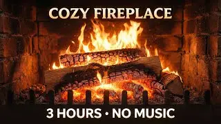 Cozy Fireplace Ambience with Crackling Fire Sounds 🔥 3 Hours (No Music)