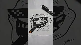 Troll face drawing #trollface #shorts