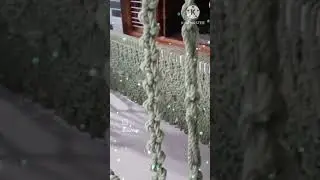 Macrame thread baby cradle
