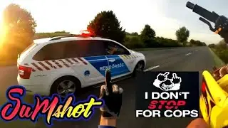 NEM &Aacute;LLOK MEG! RENDŐR MOTOROS &Uuml;LD&Ouml;Z&Eacute;S! | I DON'T STOP FOR COPS! SUPERMOTO POLICE CHASE!