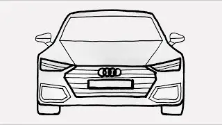 How to Draw A Audi Car - Easy Cars Drawing [ Car Drawing Art ]
