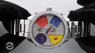 Jacob & Co. Five Time Zone Watch Diamond Bezel Full Pave Dial Complete Set 2005