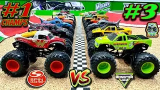 Toy Diecast Monster Truck Racing Tournament | Throwback Race #2 | MonsterJam 2019 Series #1 🆚 #3