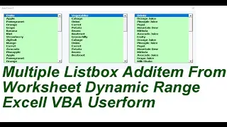 Multiple Listbox Additem From worksheeet Excell VBA