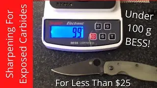 100 g BESS with 2 Pocket Stones!  Prototype Carbex Edge on Spyderco M4 Knife