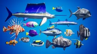 Poly Style Low Poly Fish for School System - UE4 Trailer